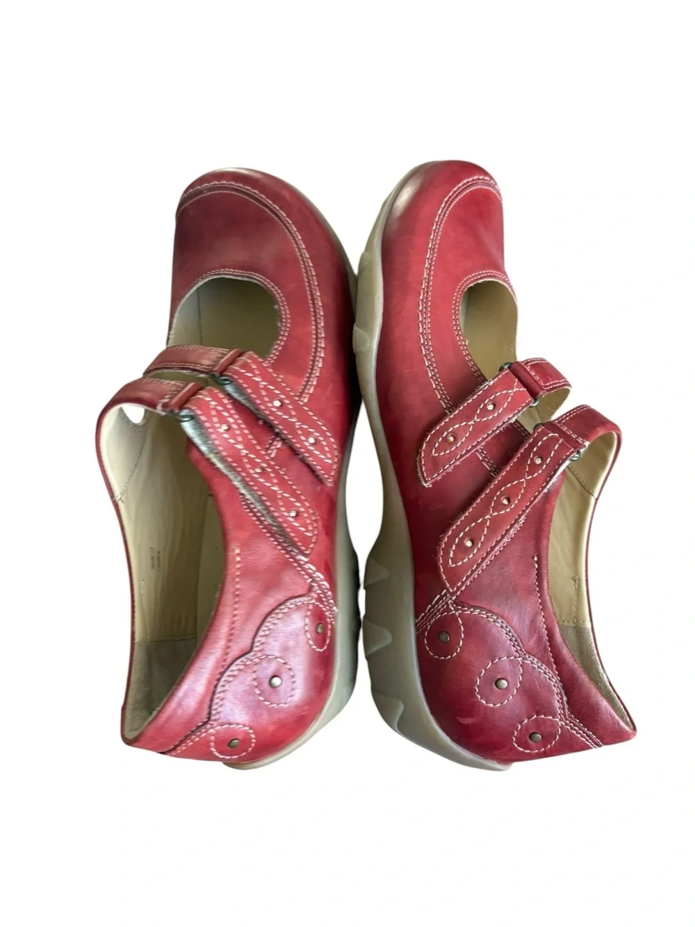 Durea Red  Leather Mary Jane Comfort Shoes Women's Size US7.5/ UK5.5